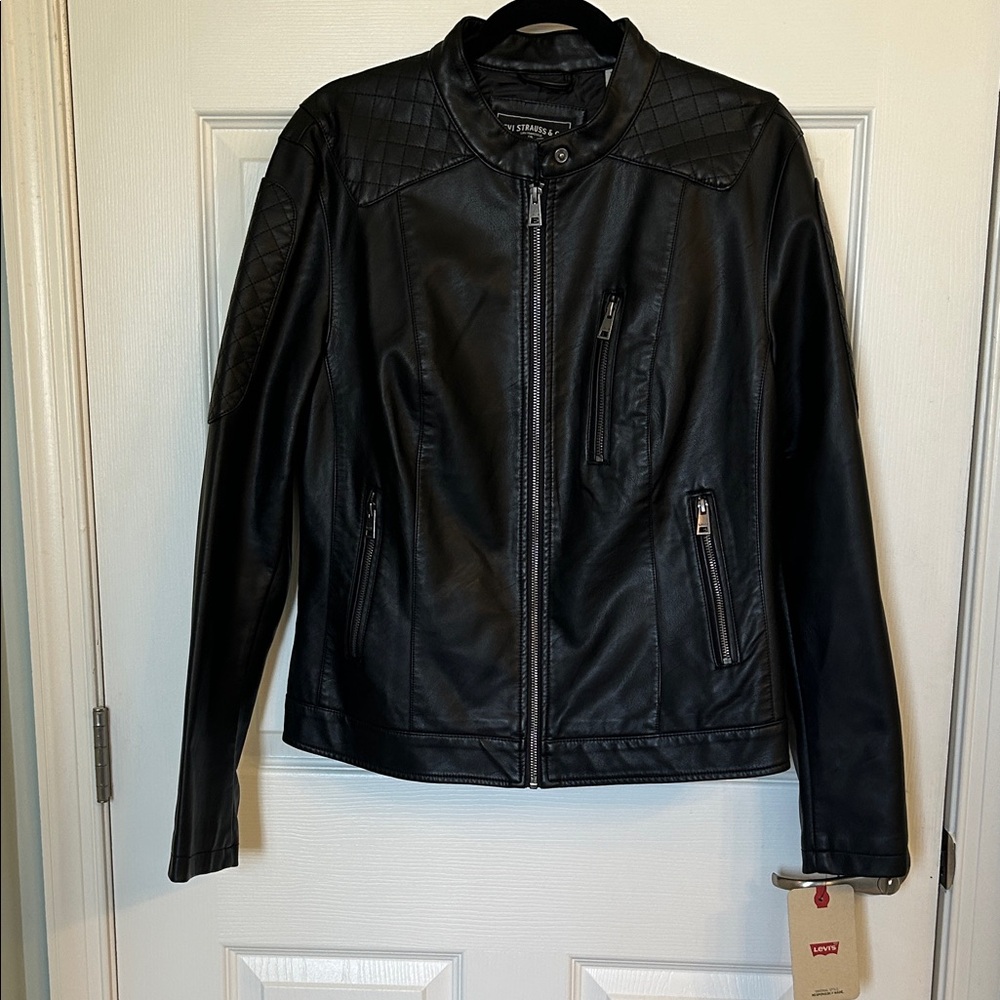 Levi's Women's Quilted Black Leather Jacket